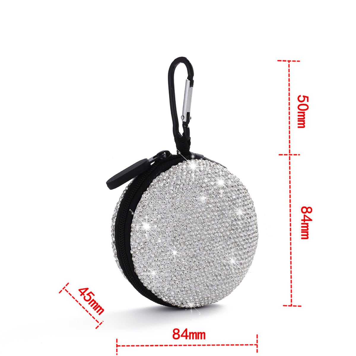 Toddmomy Custodia per Auricolari Wireless Strass, Resistente e Antiurto in Materiale Eva, Borsa Porta Cuffie Tonda Chiusura Lampo per Protezione e Trasporto Sicuro