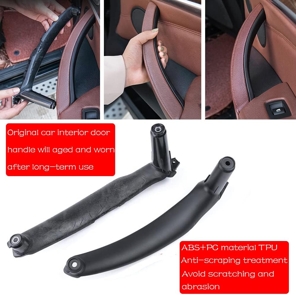 Car Door Handle for BMW X5 X6 E71 E70 2007-2013 Interior Door Handles Replace Cover Car Door Handle Accessories (Black)