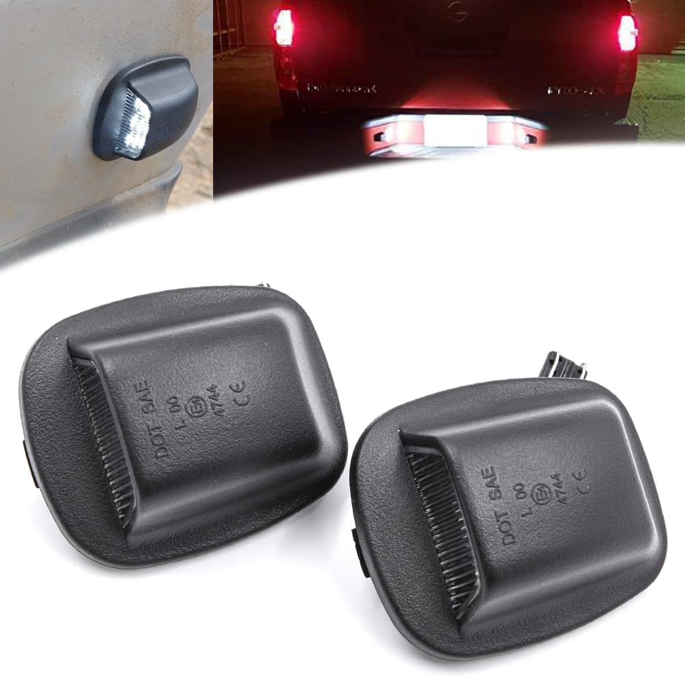 LED License Plate Light Assembly for 1999-2004 Nissan Xterra, 1998-2004 Nissan Frontier, OEM Replacement 6000K Xenon White Error Free Led Tag Lights Kit