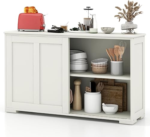 Vista 63 de Costzon - Aparador de almacenamiento para cocina, gabinete apilable antiguo para el hogar armario de bufé para el comedor