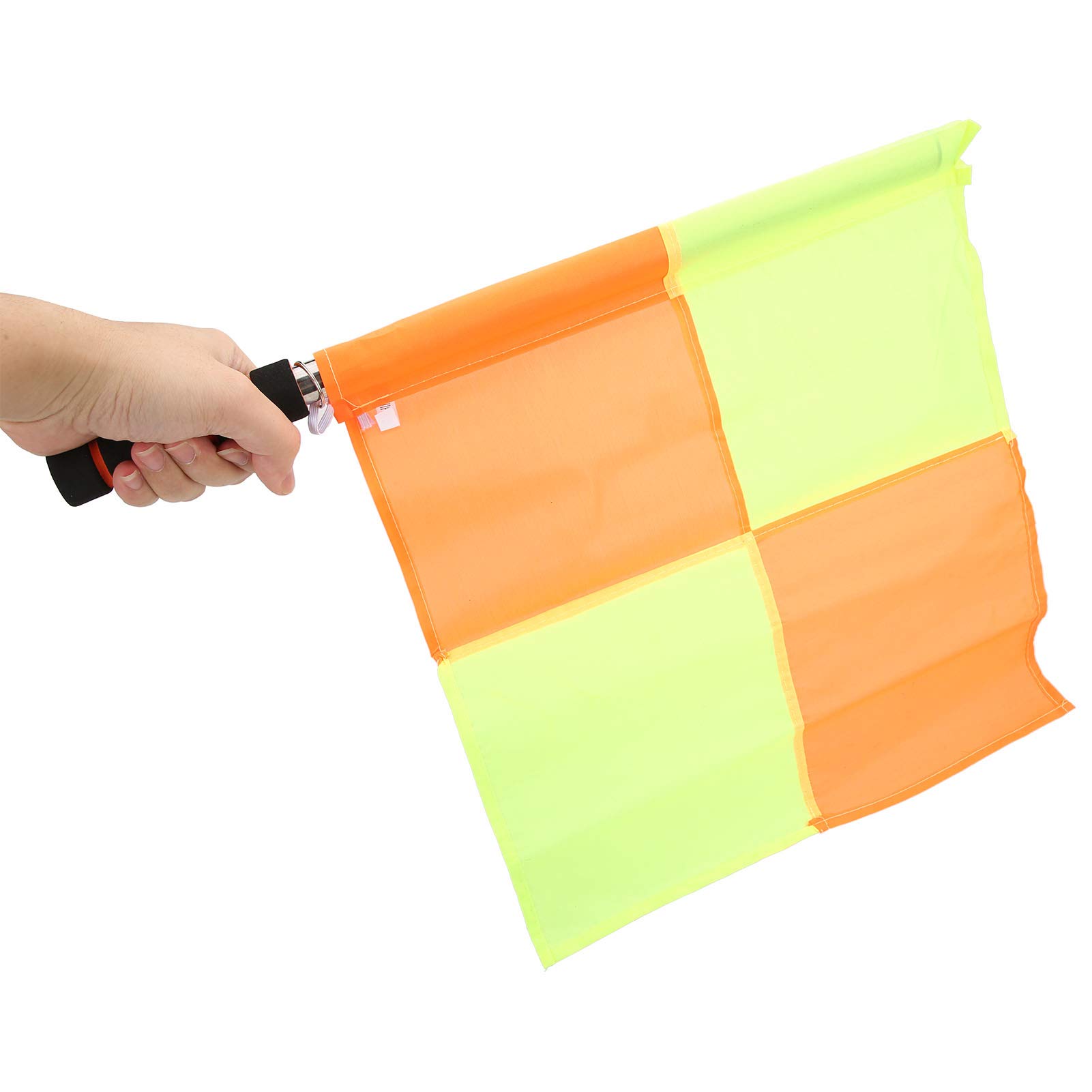 Restokki 2Pcs Referee Flag Linesman Hand Flag Football Linesman Flags with Bag for Sports Events Soccer Volleyball Football Track