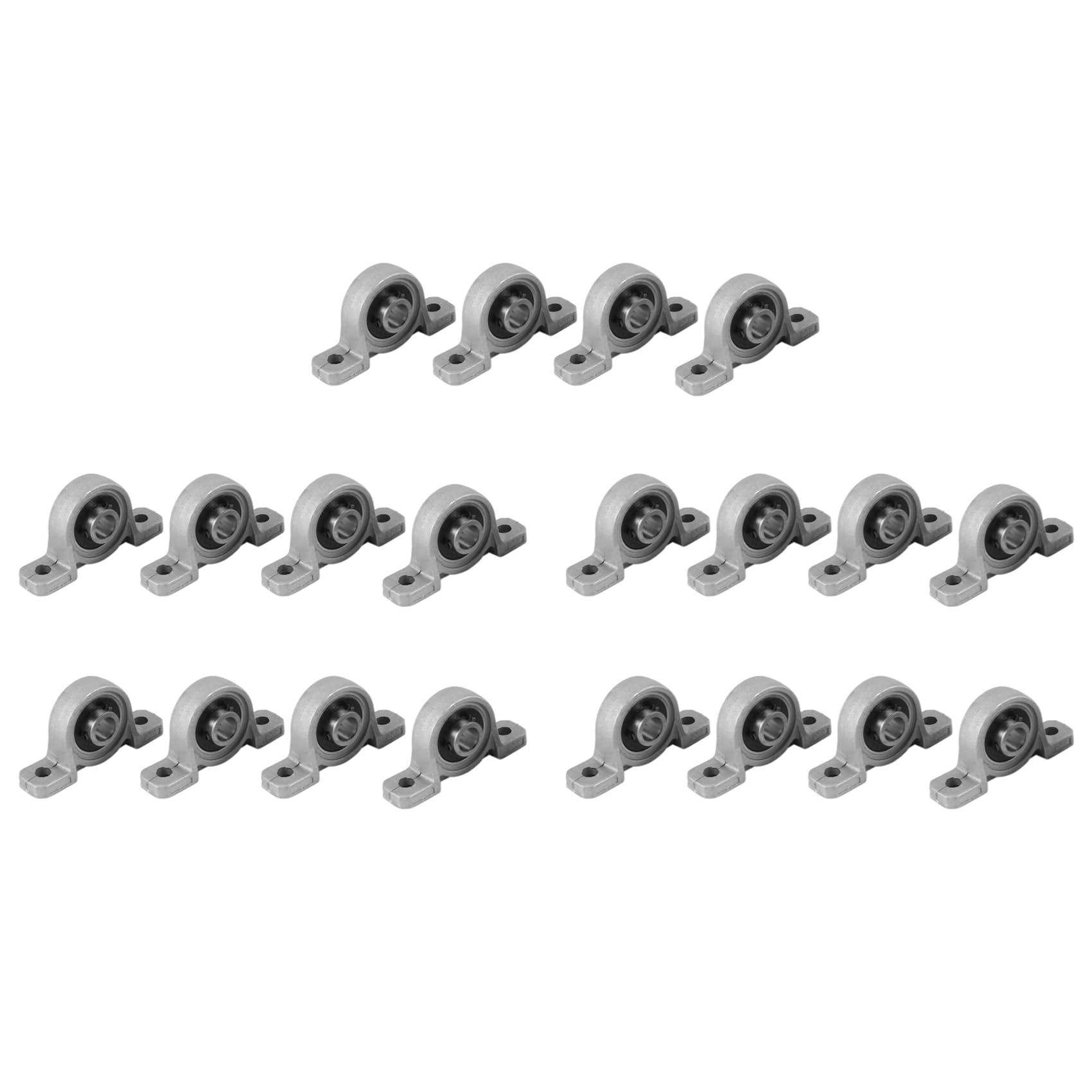 Jnchdghwa Silver 20Pcs Kp08 Pillow Block Mounted Ball Bearing (Diameter 8Mm Bore) Zinc Alloy Pillow Block Bearing