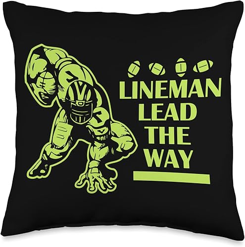 Family Day Qb Love Player Fan Dad Great Lineman Lead The Way Throw Pillow, 16x16, Multicolor
