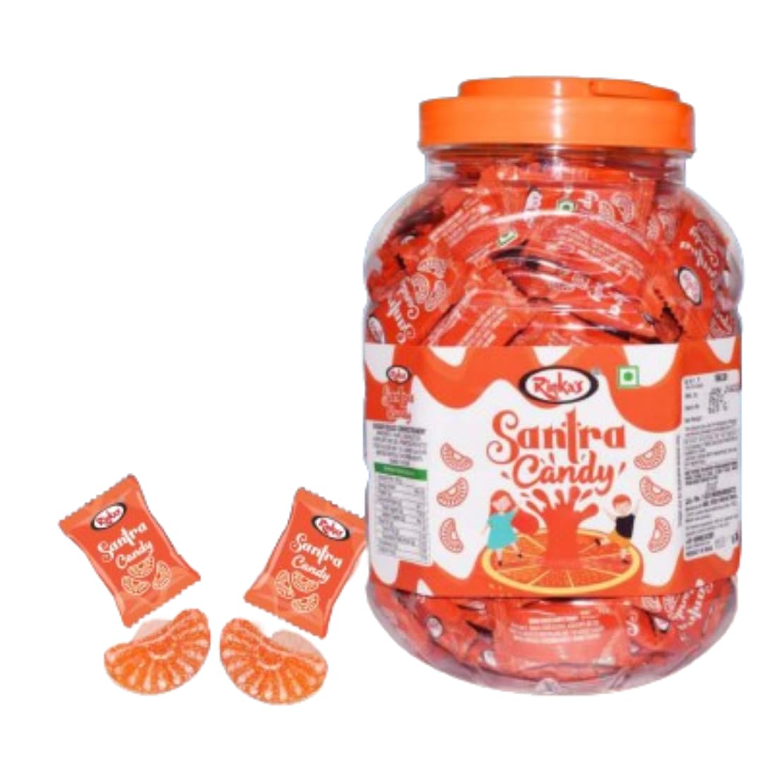 Rinka’s Pillow Pack Orange Candy – 160 Pieces (576g) | Narangi Goli | Santra Flavored Indian Candy