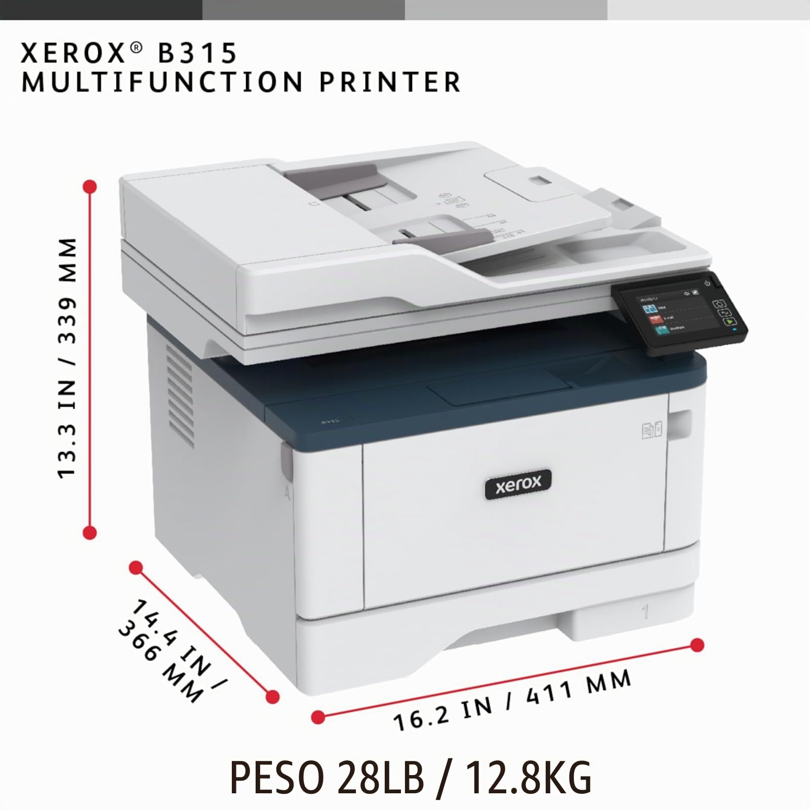Xerox B315dni A4 40ppm Czarno-Biały Bezprzewodowy Wielofunkcyjny Drukarka z Dupleksem