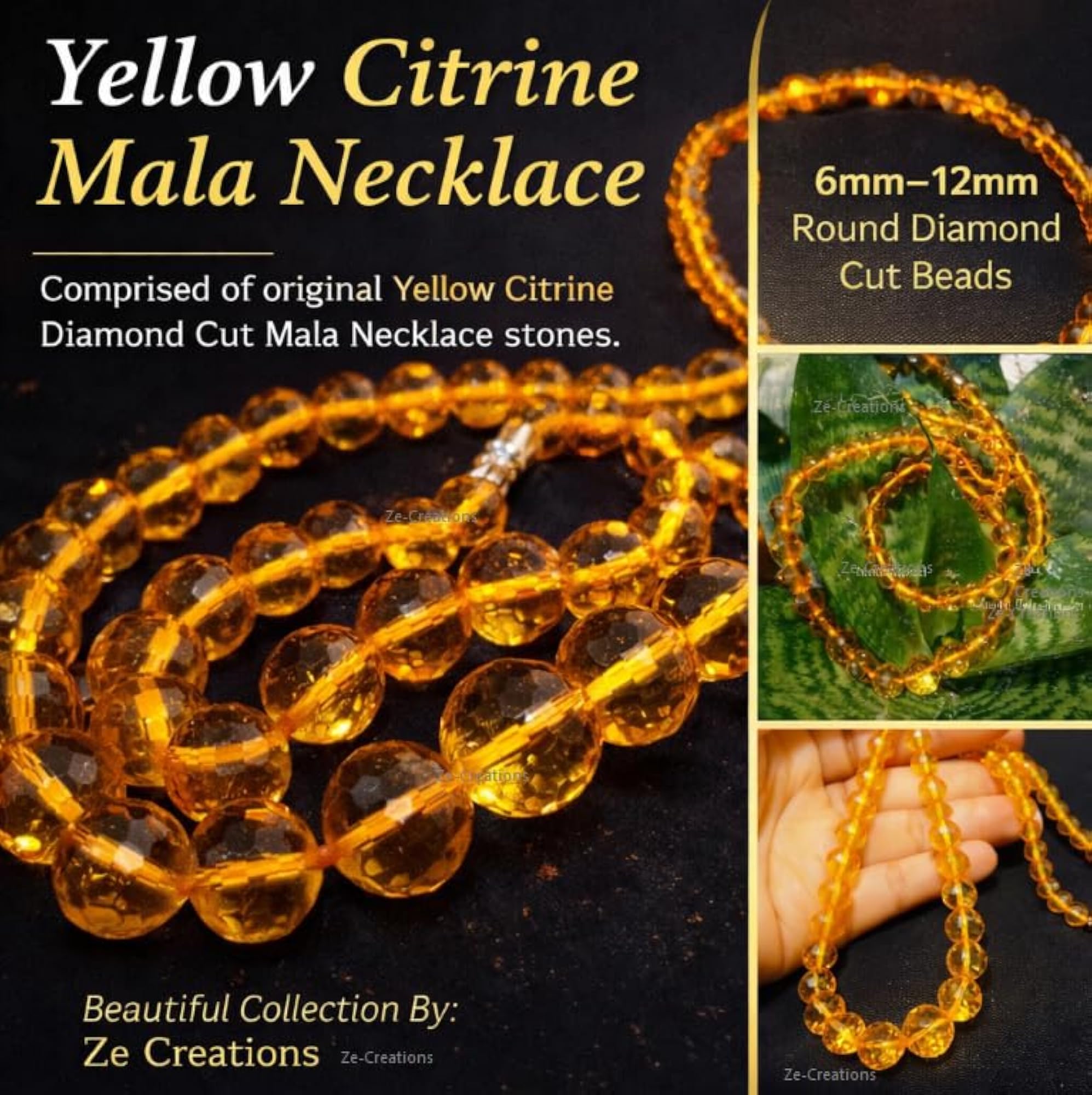 Handknotted Citrine Necklace with IGL Certificate
