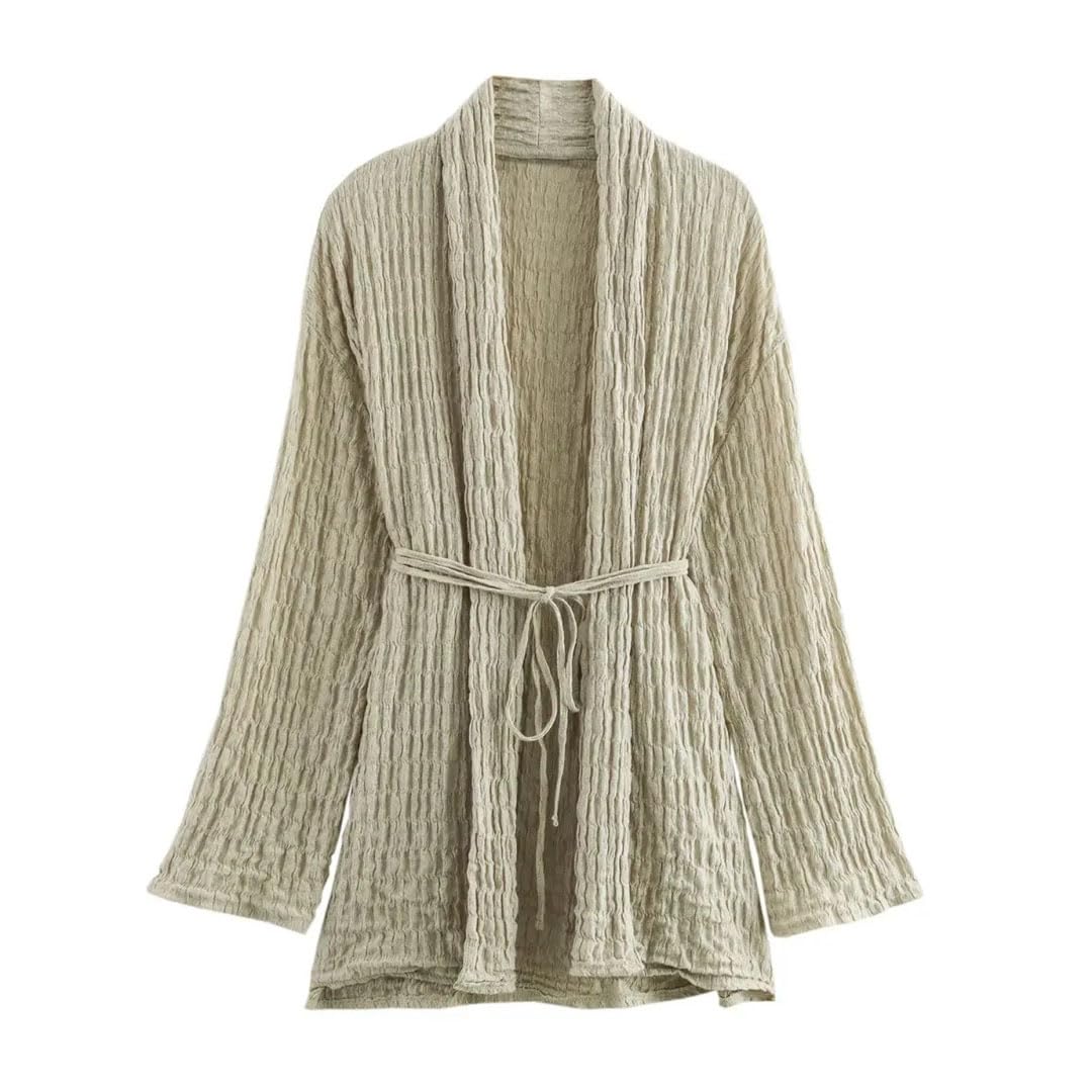 Damski 2-częściowy zestaw do kimono koszula top + eleganckie damskie szerokie nogawki długie spodnie