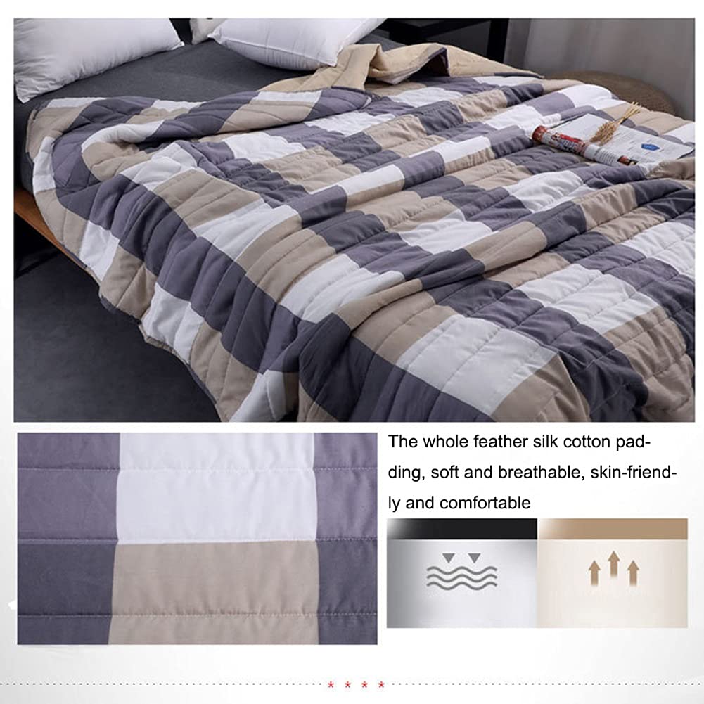 ADovz Summer Lavato Trapunta in Poliestere Aria condizionata consolatore Morbido Traspirante Fresco Coperta Sottile Coperta da copriletto da copriletto,Lenzuola