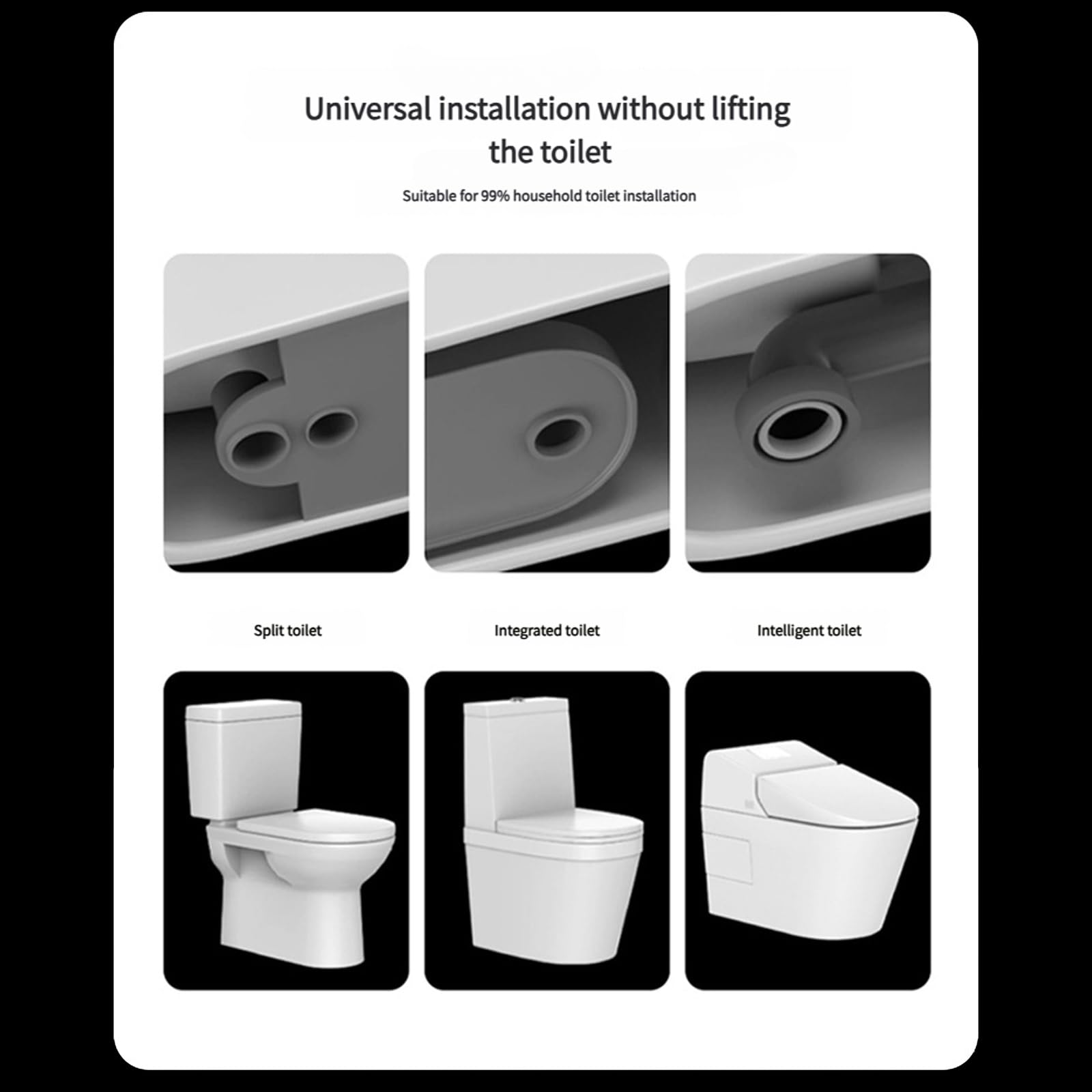 Guarnizioni flangiate per WC senza cera Tecnologia di tenuta a 3 strati Design esteso Servizi igienici Flange Guarnizioni per scarico Guarnizione flangia generale WC