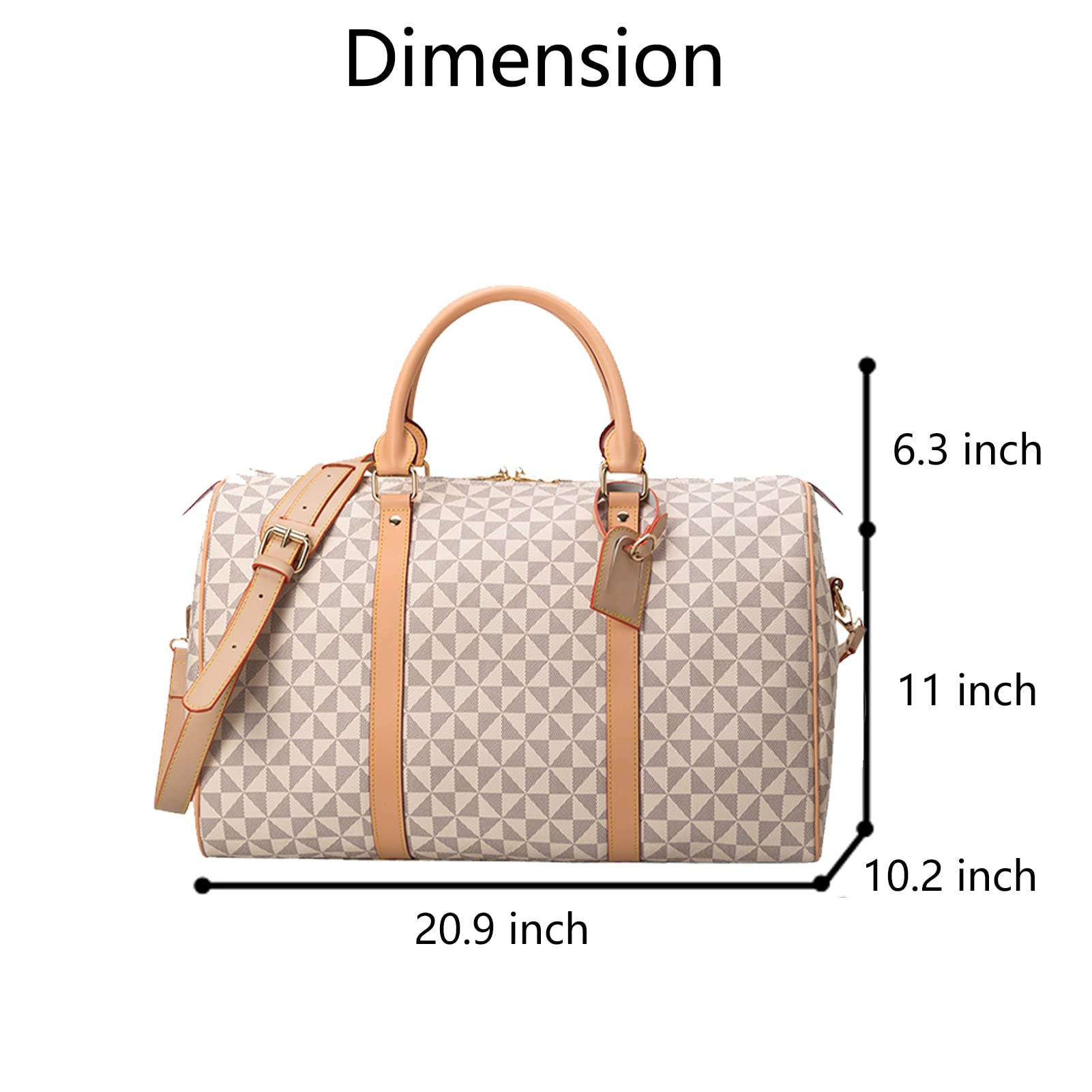 Bolsa de viaje ligera de gran capacidad para mujeres y hombres, bolsa de viaje con neceser, bolsa de viaje para gimnasio y vacaciones, Blanco, Bolsa ligera para fin de semana 2