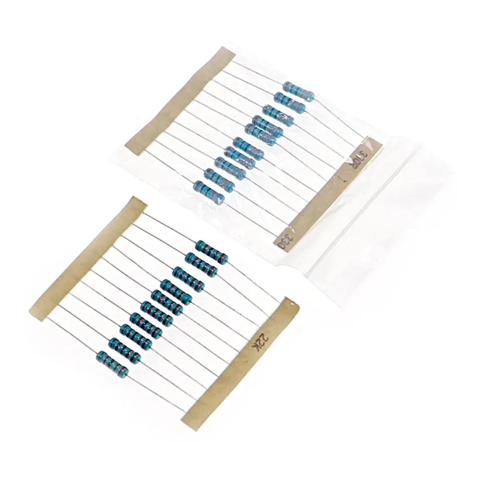 Kit Surtido de resistencias de película metálica (1000 Unidades/Lote, 100 valores, 1 ohmio-1 M Ohm, 1 W, 1