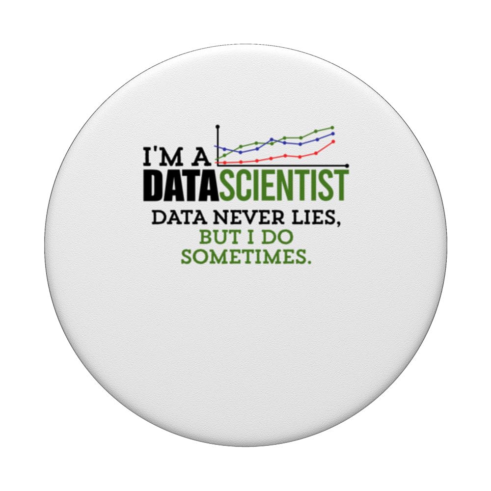Data never lies Data Scientist PopSockets Swappable PopGrip, Black - Image 3