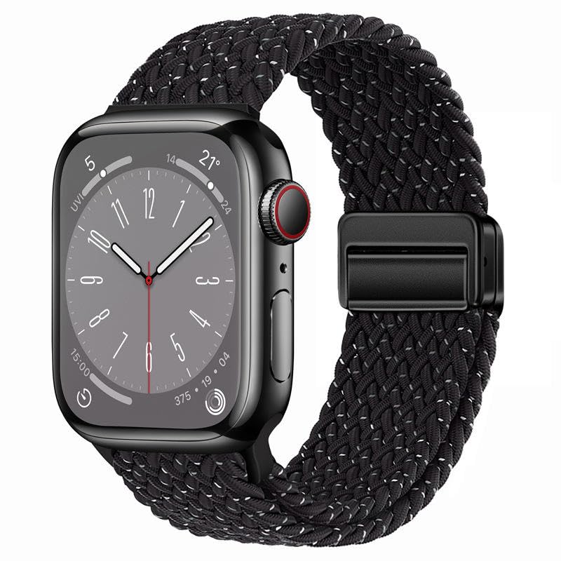 Image of Braided Nylon Band Compatible with Apple Watch 49mm /46mm /45mm /44mm /42mm /41mm /40mm /38mm | Adjustable Magnetic Clasp Strap Fit for Ultra 3 /2 /1, SE3 /2 /1 & Series 11 /10 /9 /8 /7 /6 /5 /4 /3 /2 /1