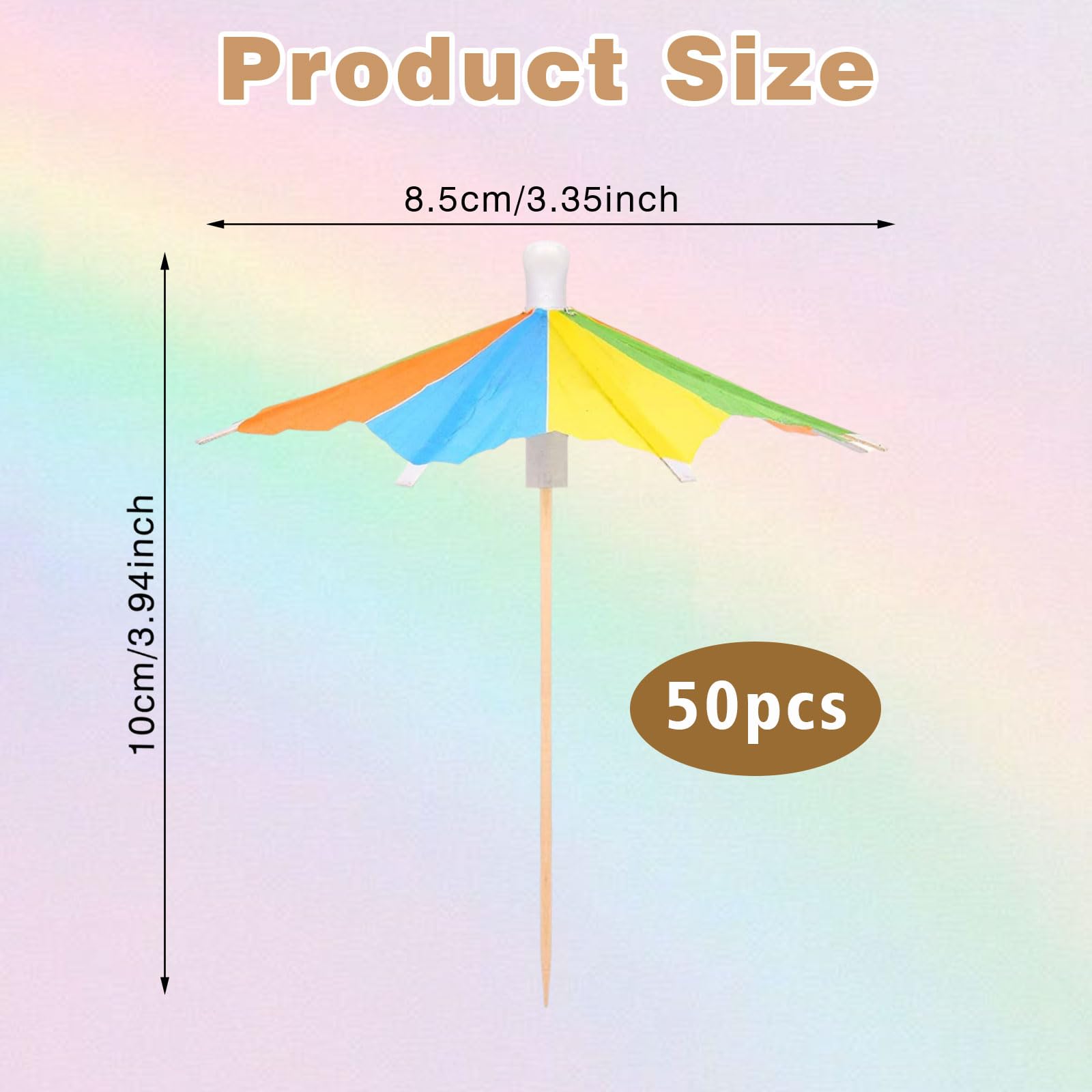 50 Cocktail Schirmchen Aus Papier - Bunte Getränkedeko Für Partys & Hochzeiten