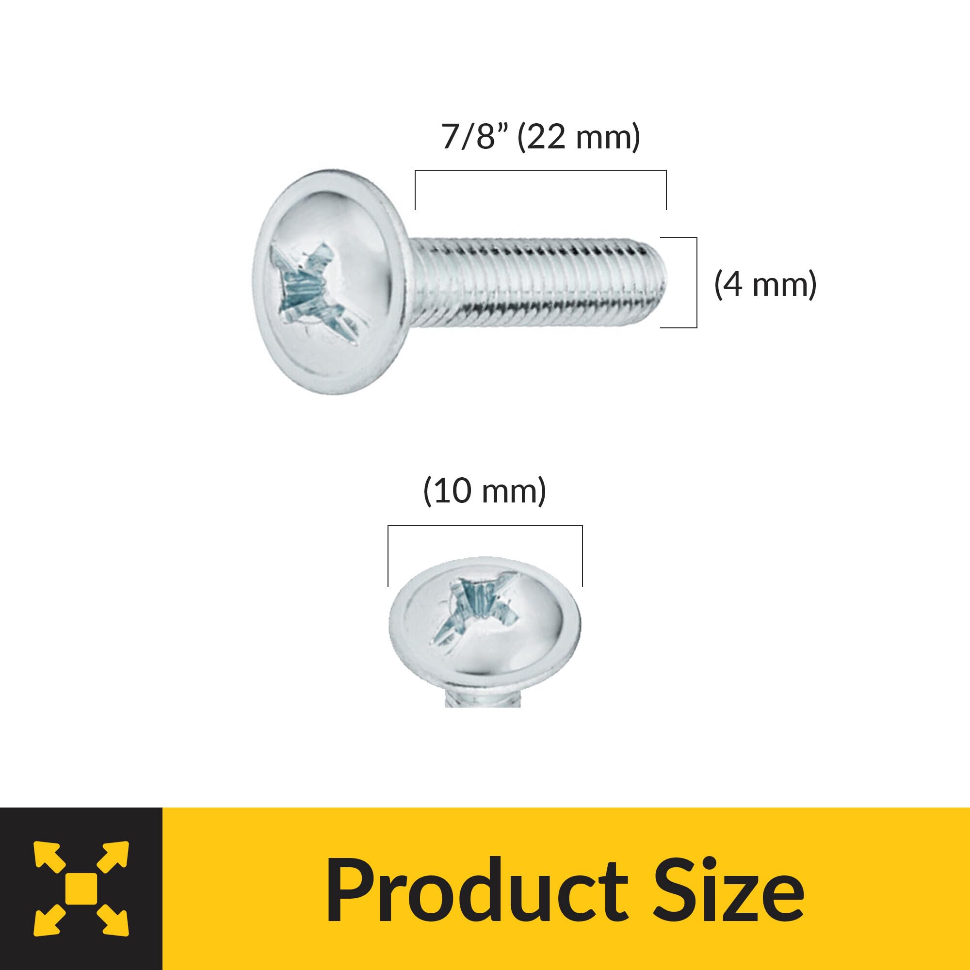 Brixwell SRW447045001 Threaded Screw, Flat Head 7/8