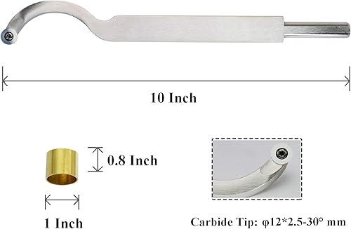 Miniatura 2 de Herramienta de torneado de madera con punta de carburo H12 Herramienta de torno de madera de carburo hueco de cisne hecho de acero inoxidable con