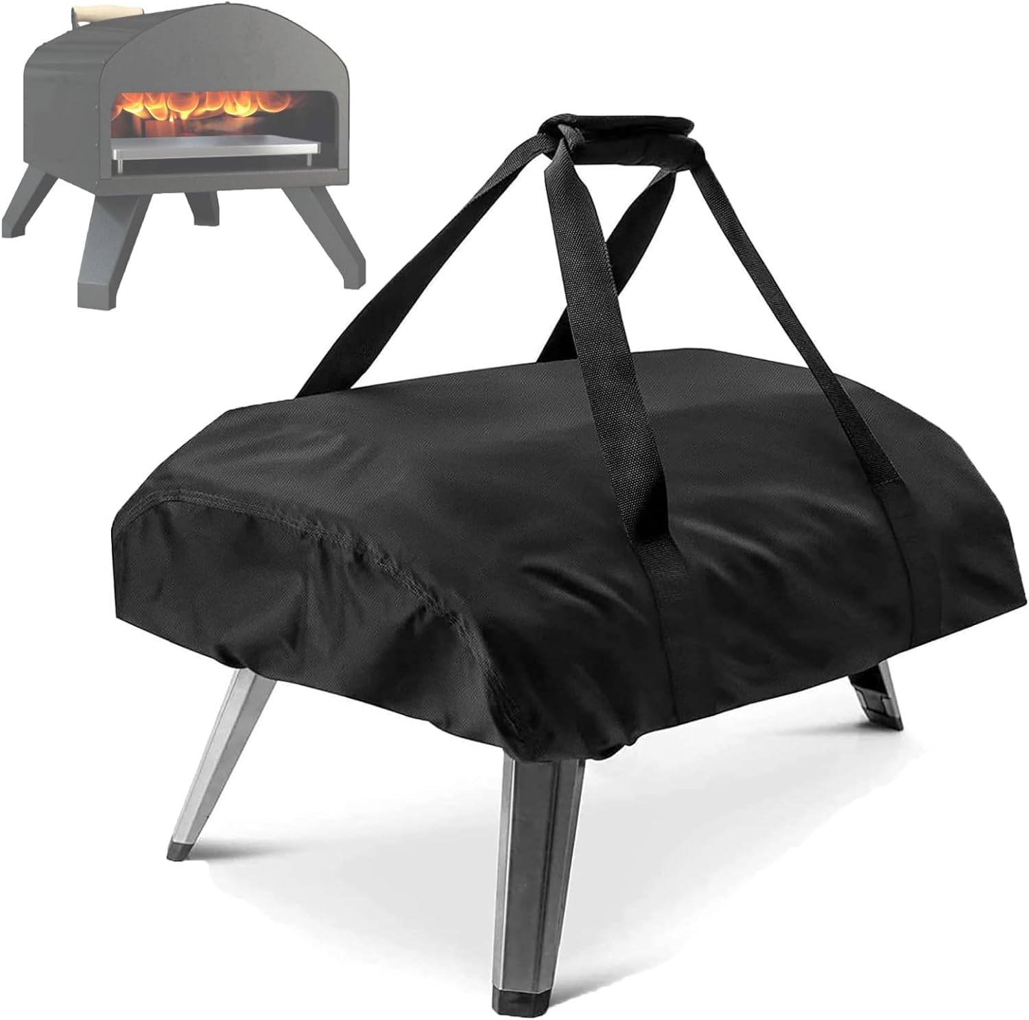 RilimeBarbecue Covers, Pizza Oven Cover for Bertello, 420D Waterproof Dustproof Pizza Oven Protection Weather Resistant Dustproof Pizza Oven BBQ Rain Cover for Wood-Fired Cha rcoal
