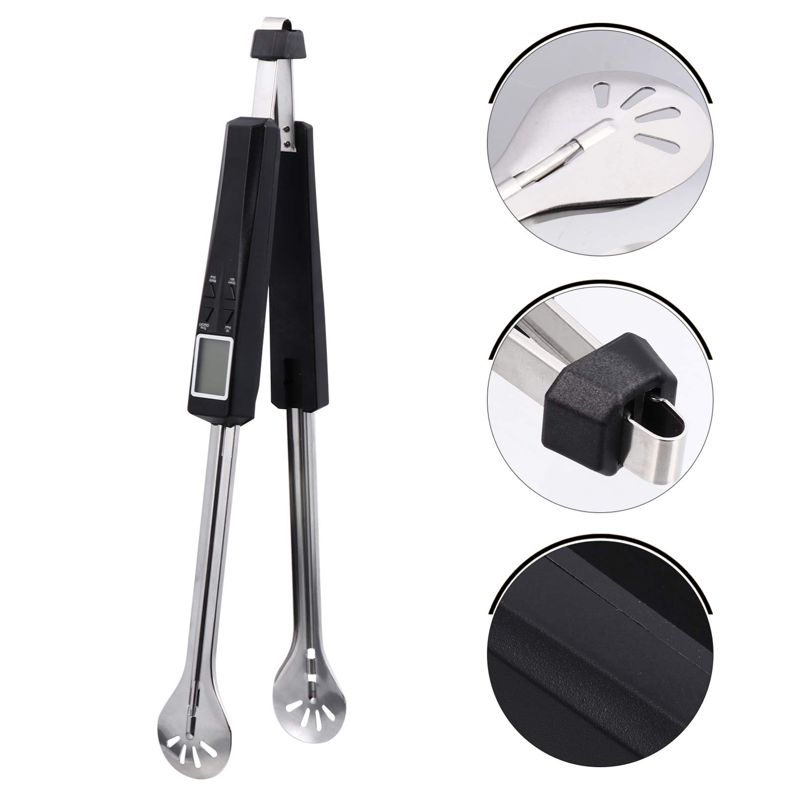 VALICLUD Multifunktionale Grillzange mit Thermometer für Bbq und Steak Präziser Edelstahl Sensor Hitzebeständig Inklusive 2 Stück Aaa Batterien