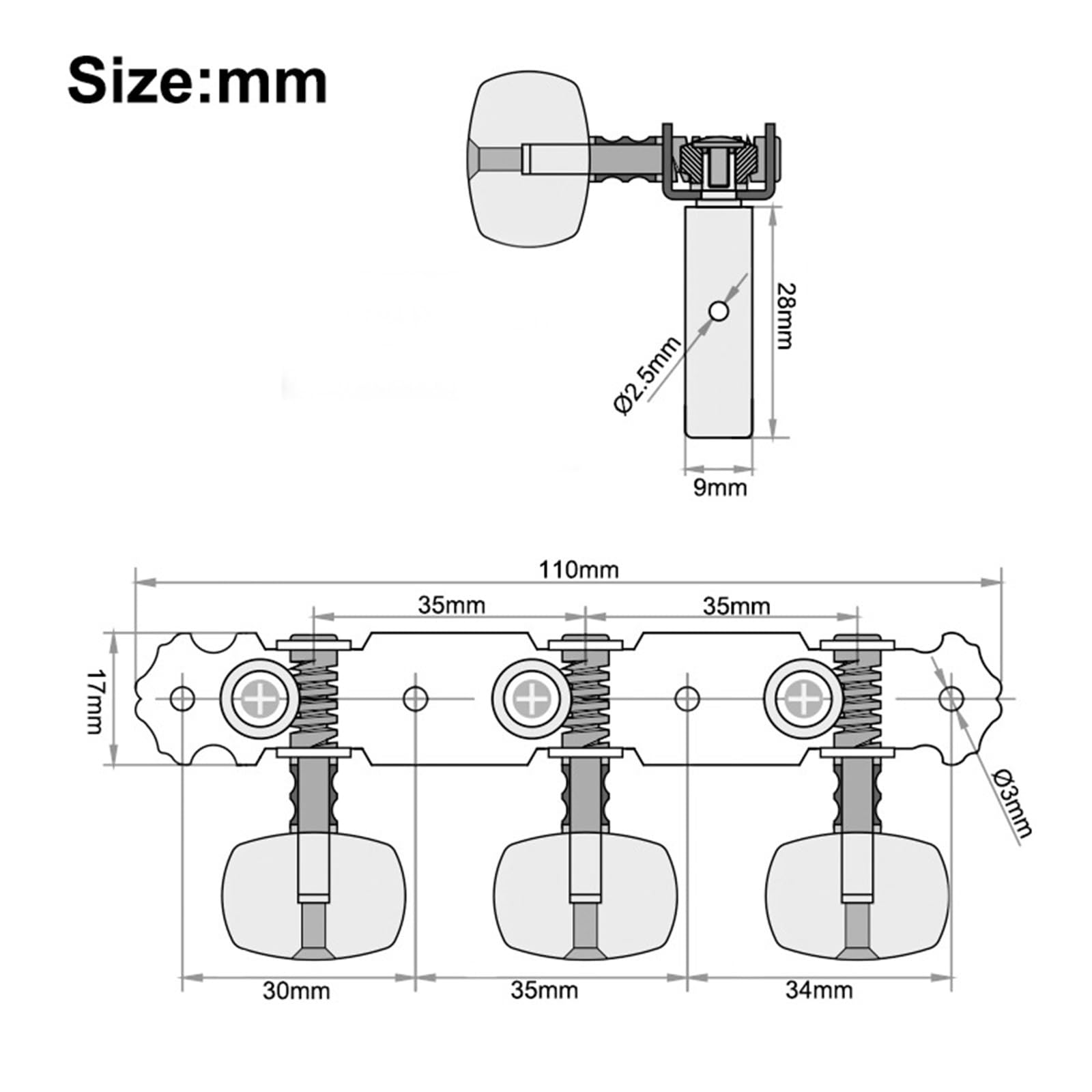 Meccaniche Per Chitarra Accordatori Per Chitarra Classica 3+3 Tasti Di Configurazione E Portacorde