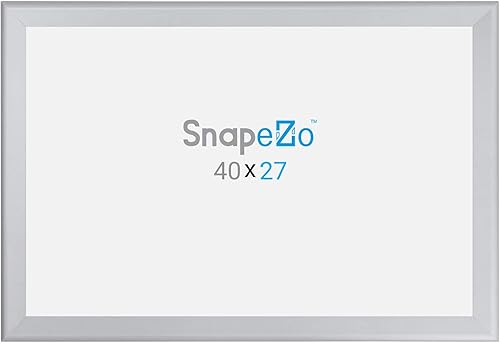 Vista 44 de SnapeZo Silver 36x37 Poster Frame, 1.7" Aluminum Profile, Front-Loading Snap Frame, Wall Mounting, Wide Series