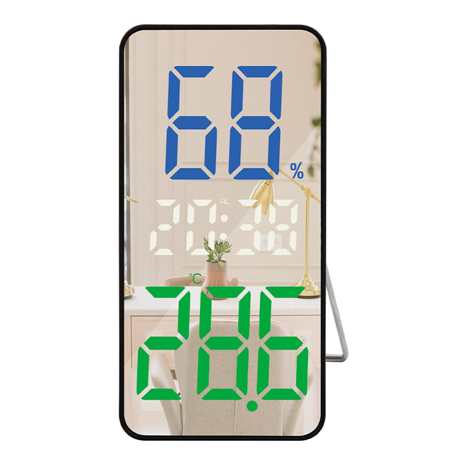 Kalttoy Decorative Vertical Alarm Clock with Large LED Display, Digital Weather Temperature, and Adjustable Brightness Large Display