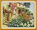 Joy Sunday Cross Stitch Kits 14CT Counted Garden Villa 19.69"x15.75" or 50cmx40cm Easy Patterns Embroidery for Girls Crafts DMC Cross-Stitch Supplies Needlework Scenery Series