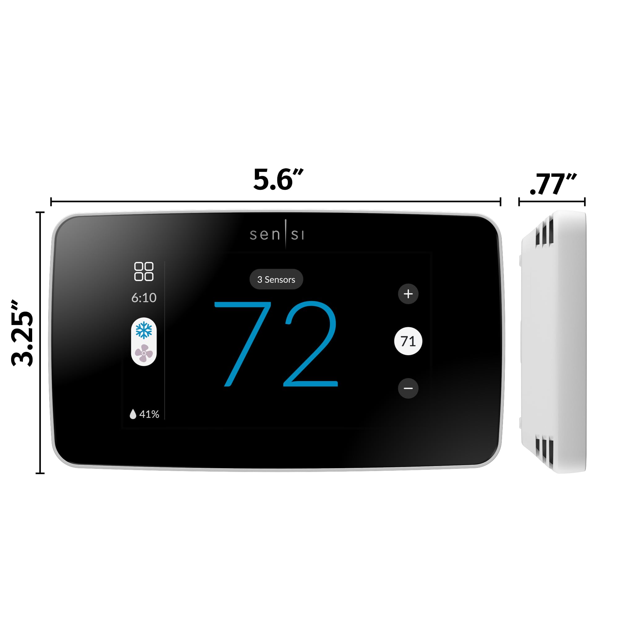 Sensi Touch 2 inteligentny termostat z kolorowym wyświetlaczem ekranu dotykowego, 100 lat doświadczenia, programowalny, Wi-Fi, prywatność danych, łatwe majsterkowanie, współpracuje z Alexa, certyfikat