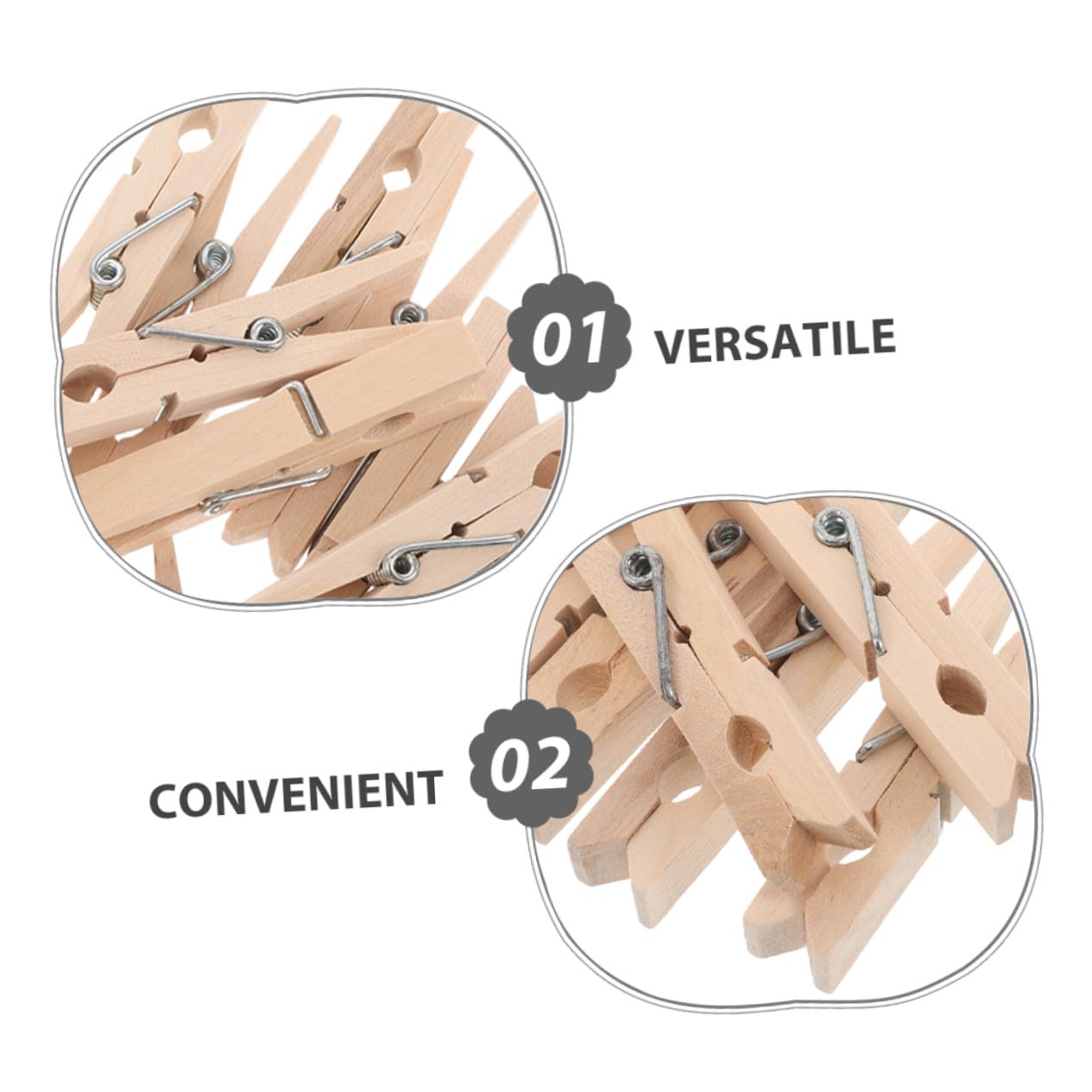 Alipis 70pezzi Mollette per Bucato in Legno Antiscivolo per Appendere Piccoli Oggetti Calzini e Biancheria per Lavanderia e Artigianato