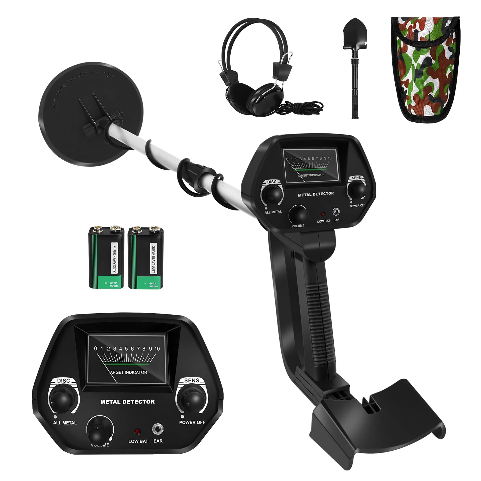 ACXIN Metal Detector retrattile per bambini e adulti, bobina impermeabile 6,5 pollici per la caccia al tesoro, precisione massima 30 cm