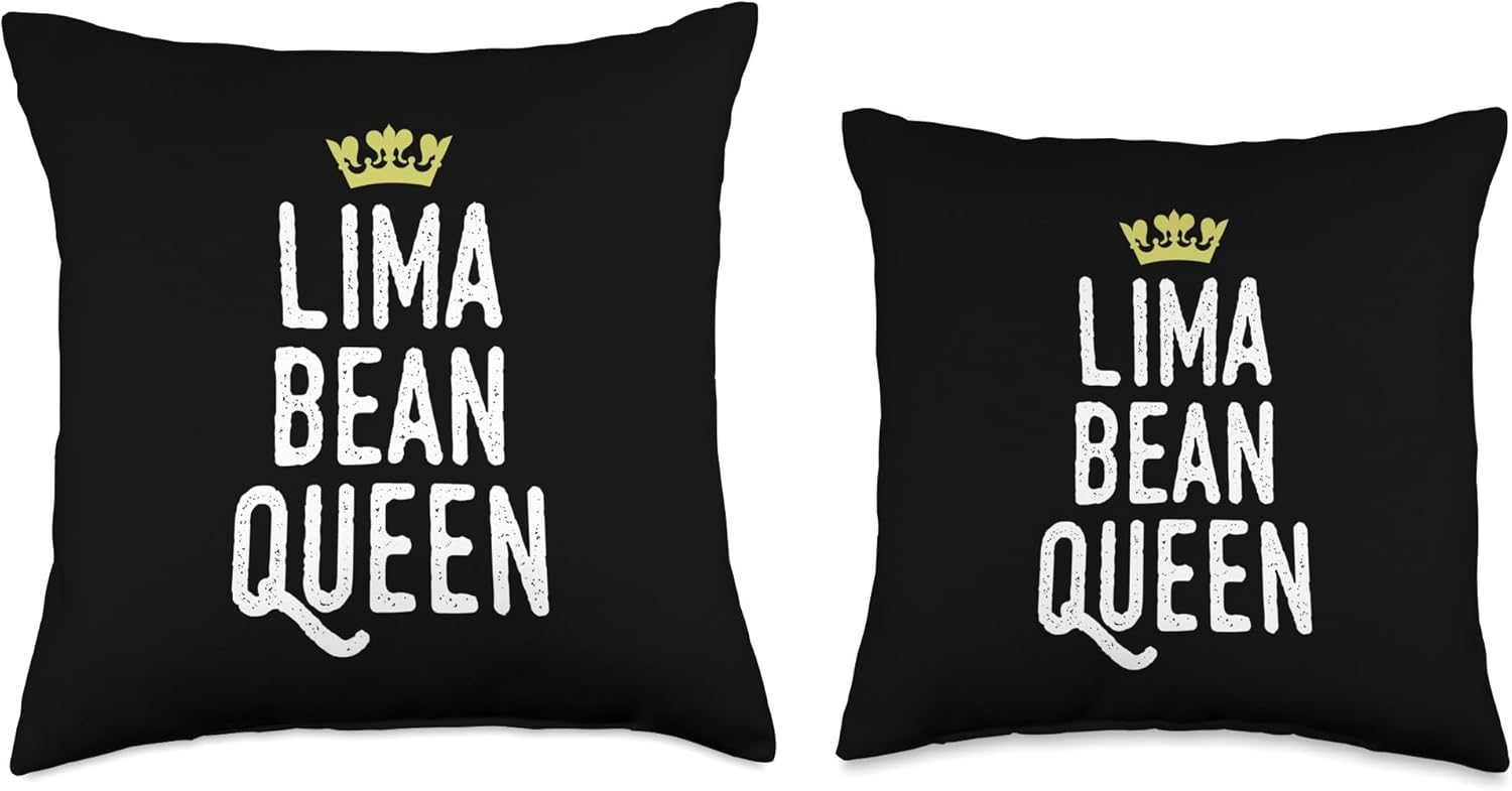 Lima Bean Queen, Funny Vegetable Eater Cute Throw Pillow