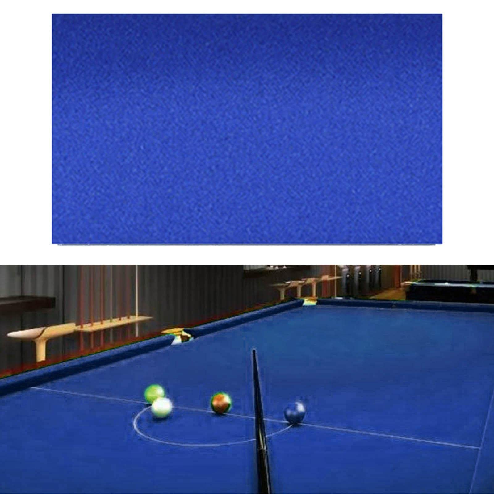 Accessoire de Tissu de Billard peigné 7ft 8ft 9ft Tapis de Nappe Durable Tissu de Couverture en Feutre Hôtel Snooker Table de Billard Clubs, Bleu, 2.4x1.45M