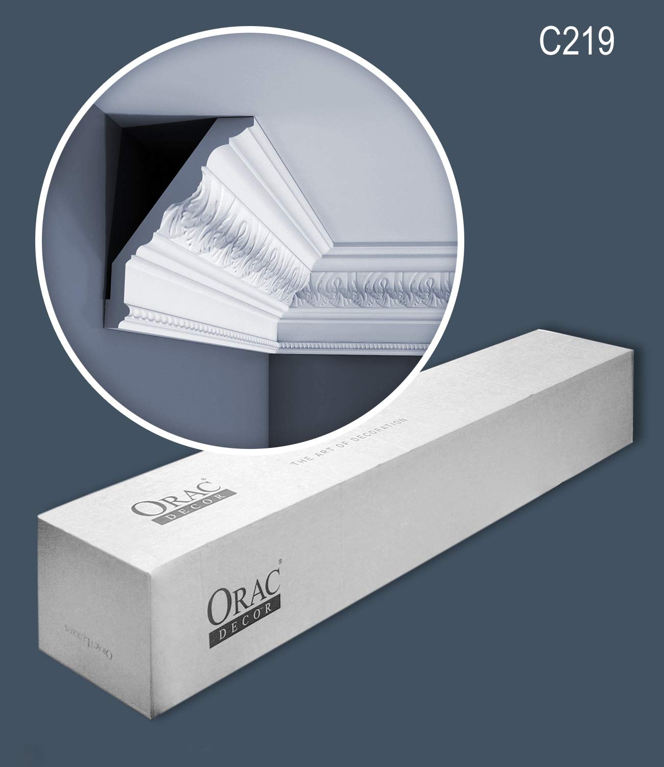 Orac Corniches C219-box 200 cm x 17,6 cm x 13 cm Mousse de polyuréthane rigide prétraité 7 moulures / 14 m