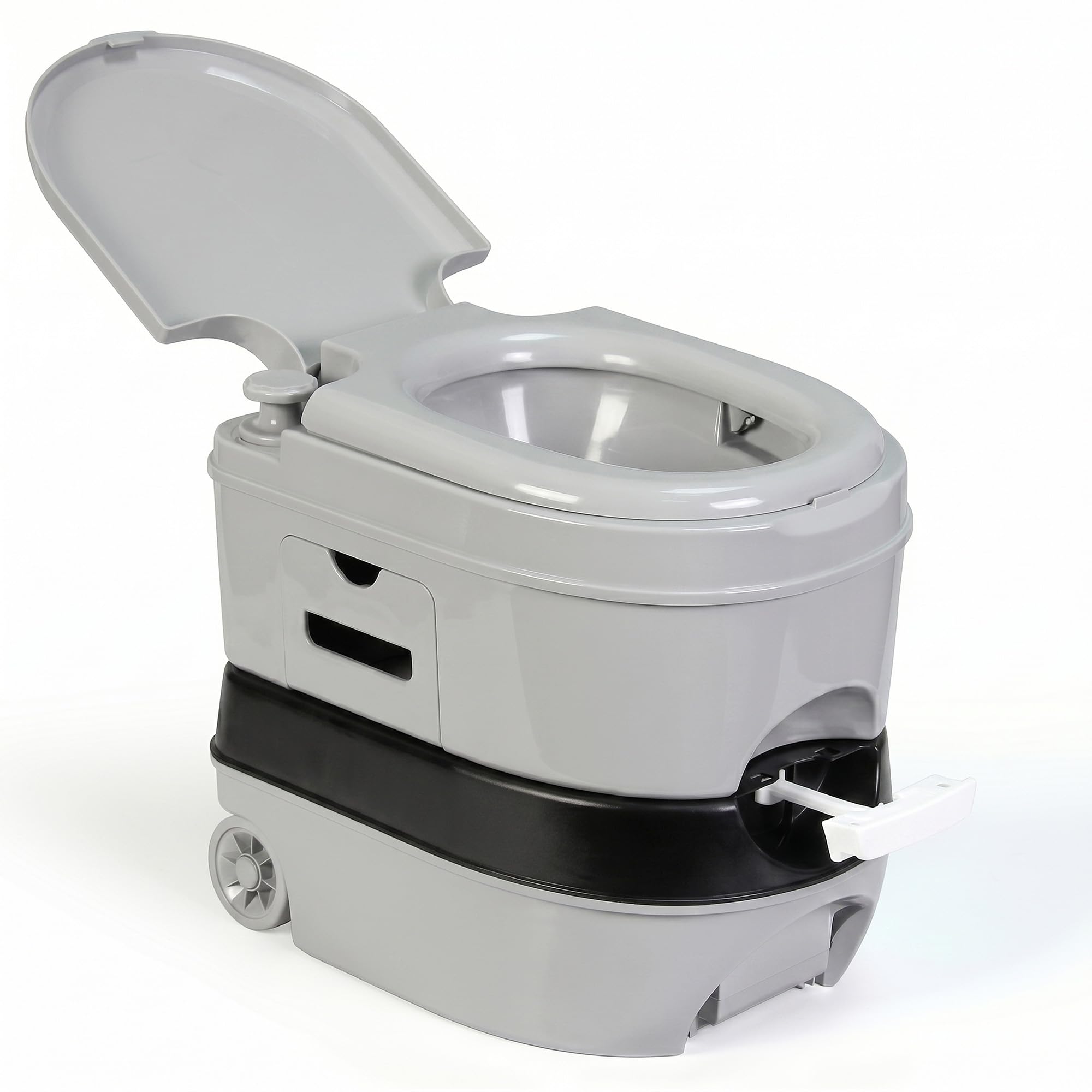 briebe Camp WC Inodoro Portátil Químico con Ruedas Adultos Potty 24L Camping, Camper, Auto Caravana, Water con Cisterna Descarga Agua 20L, Válvula Drenaje sin Fugas, Fácil Limpiar y Vaciar WC1196G