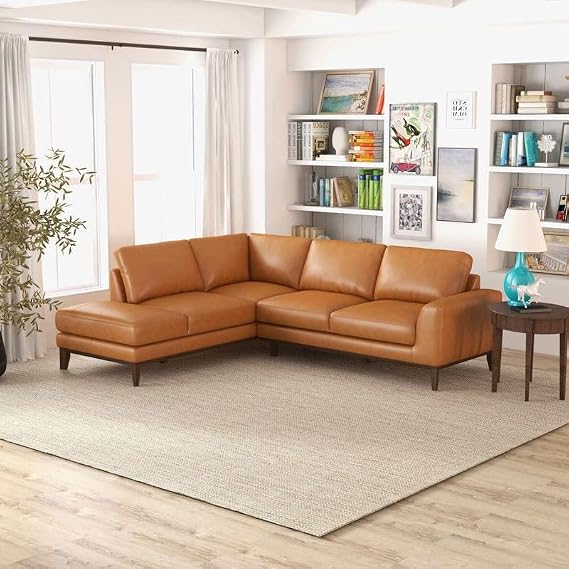 Tan Leather Corner Sofa