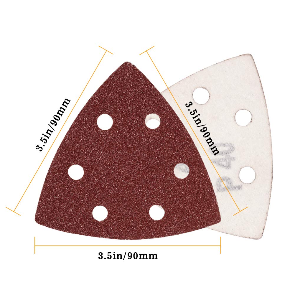55Pcs Oscillating Tool Sanding Pad Triangle Sanding Pads Set 60/80/100/120/240 Multitool Sandpaper, Grit Fit For Finishing Wood Sanding Plaster