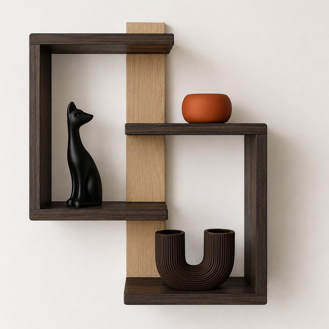 Modern Decorative Wall Shelf for Living Room | Floating Wooden Wall Shelf | Scratch Resistant, Moisture Resistant, Space Saving Design, Easy Installation, Multipurpose Storage-image-28