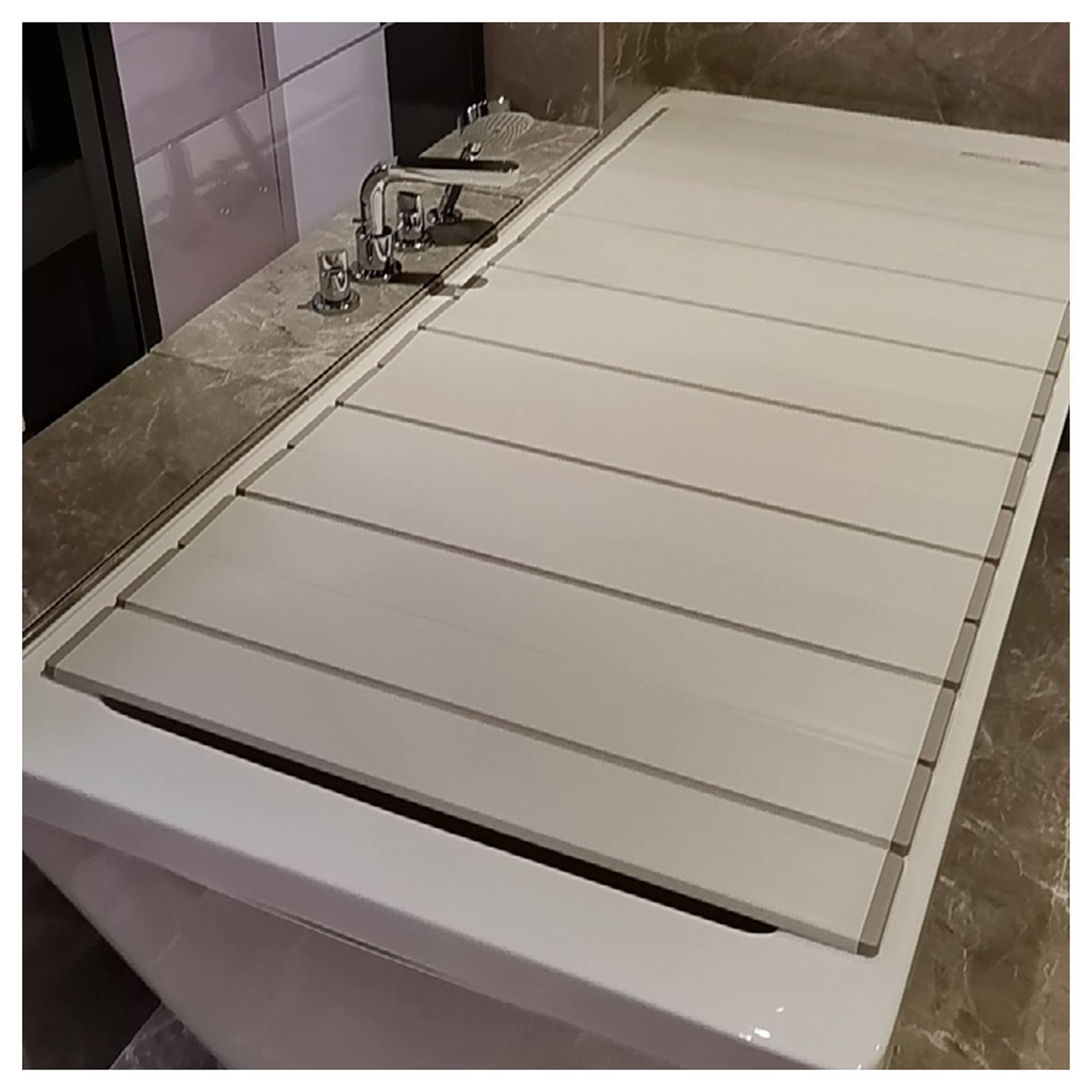 Odporny na wysokie temperatury składany pokrowiec na wannę o grubości 1 cm – pyłoszczelna pokrywa migawki do kąpieli w spa i kąpieli mlecznej (140 cm x 80 cm) – akcesoria do tacy łazienkowej