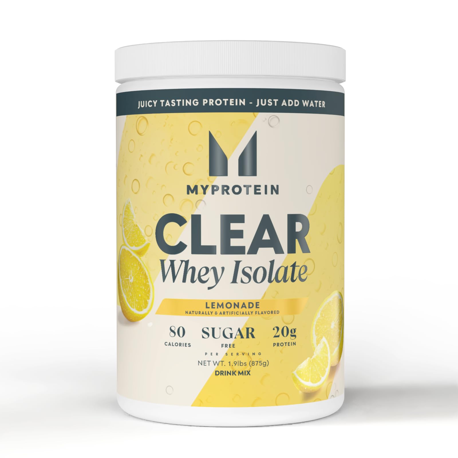 Myprotein Clear Whey Isolate Protein Powder, 1.9 Lb Lemonade, 20g Protein per Serving, Naturally Flavored Drink Mix, Daily Protein Intake for Superior Performance