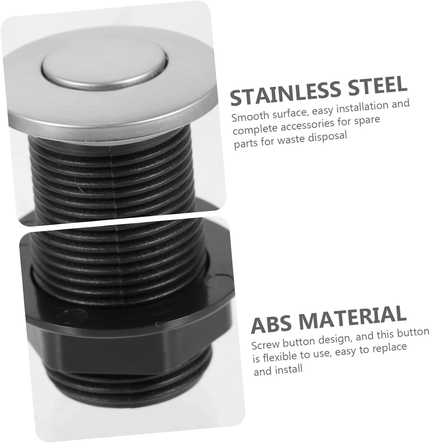 1set Garbage Disposal Button Bathtub Supply Easy Installation Replacement Parts for Food Waste Disposer Compatible Various Models