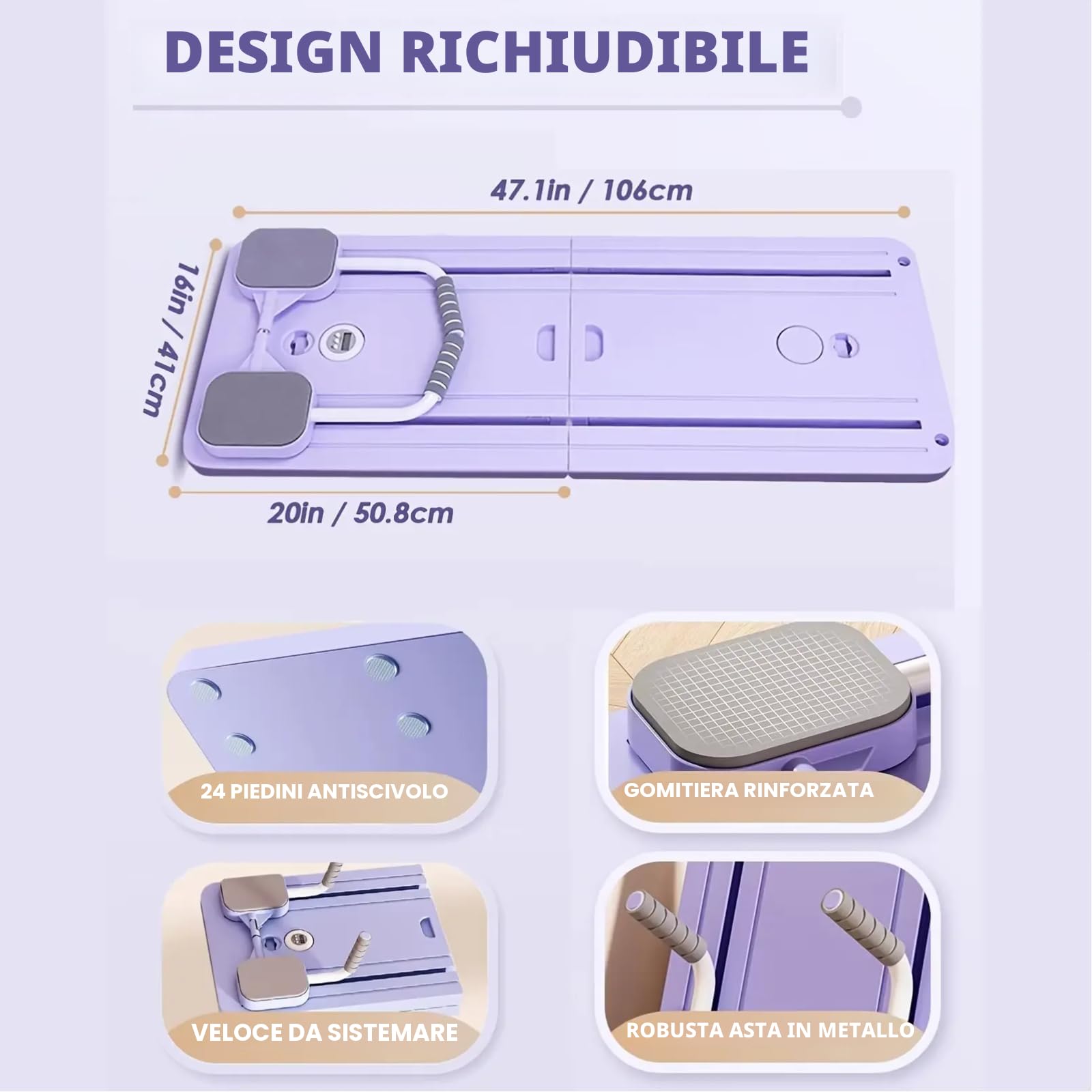 Tavola riformatrice per pilates 4 in 1 con rimbalzo automatico e timer, capacità 136 kg, pieghevole, per palestra domestica, attrezzatura antiscivolo per fitness per donne e uomini