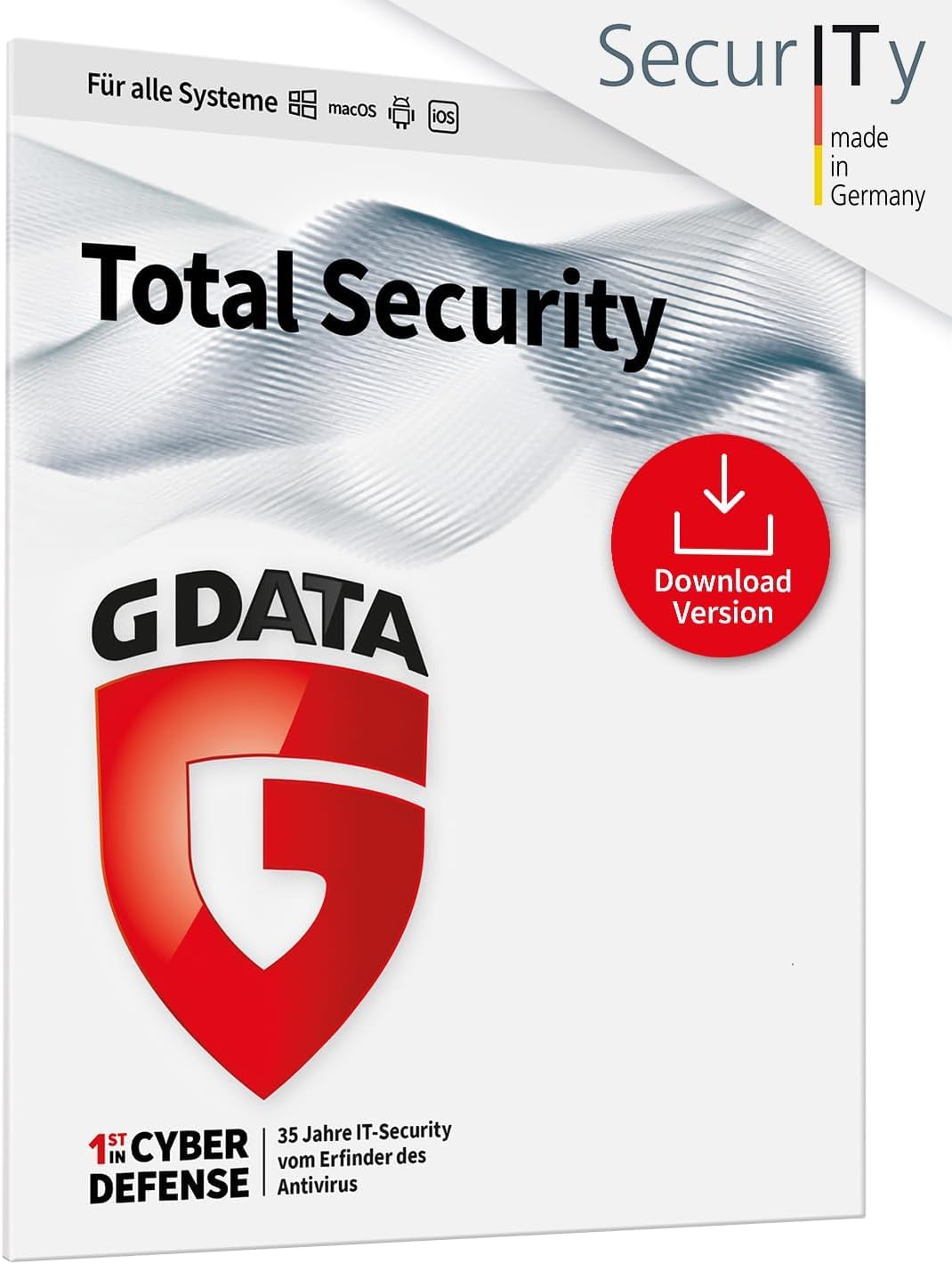 G DATA Total Security 2026 | 3 Geräte - 1 Jahr | Made in Germany | Virenschutzprogramm für Windows, Android, iOS | Passwort Manager | Updates inklusive | Software Key Card per Amazon-Email