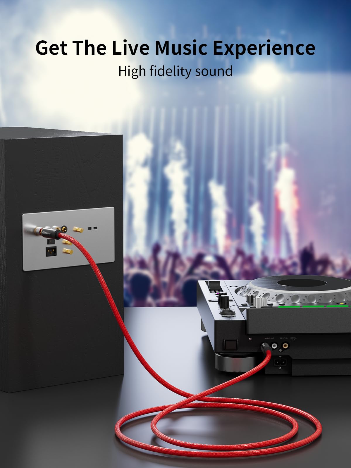 ANNNWZZD Cable Subwoofer, Cable Coaxial Audio Digital Chapados Oro para Receptores AV, Amplificadores Hi-Fi, Altavoces, Tocadiscos 2M