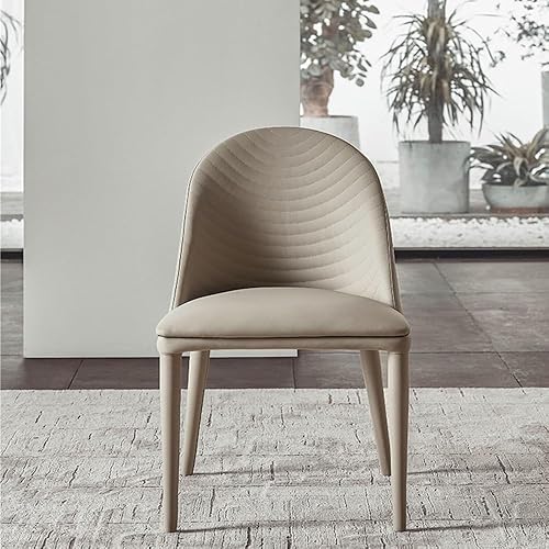 Miniatura 2 de Sillas de comedor, Silla de comedor de cuero de mediados de siglo tapizada de cocina y maquillaje silla, Sillas para comedor(Marrón)