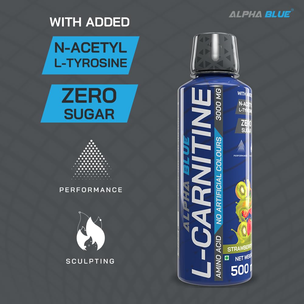 ALPHABLUE Liquid L-Carnitine 3000 mg - Supports Fat Metabolism, Weight Loss & Bodybuilding, Vitamin B5 & N-Acetyl L-Tyrosine| STRAWBERRY KIWI | 500 ML | : Amazon.in: Health & Personal Care ALPHABLUE Liquid L-Carnitine 3000 mg - Supports Fat Metabolism, Weight Loss & Bodybuilding, Vitamin B5 & N-Acetyl L-Tyrosine| STRAWBERRY KIWI | 500 ML | : Amazon.in: Health & Personal Care