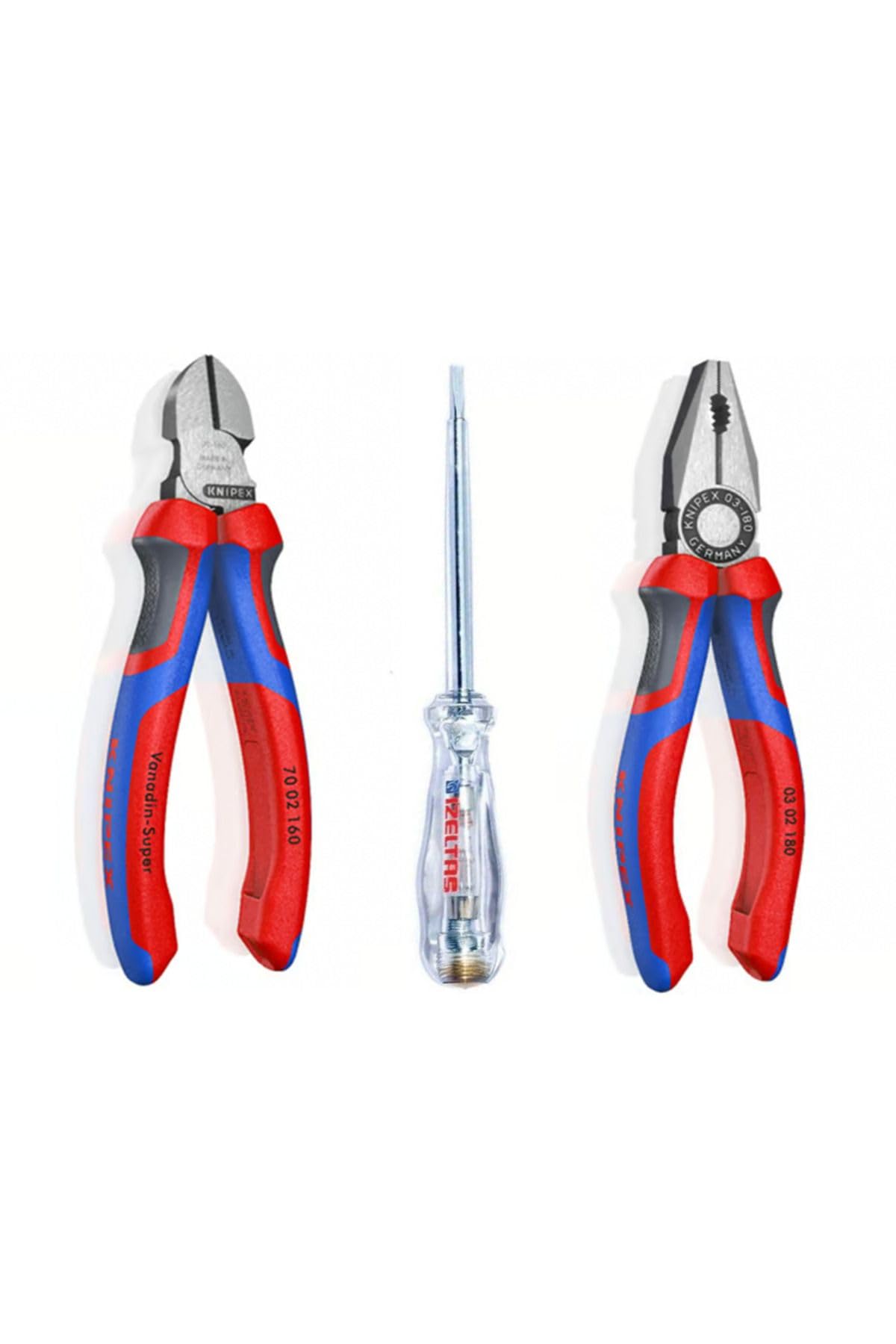 3 Parça Usta Set 180 Mm Pense 160 Mm Yan Keski Izeltaş 190Mm Kontrol Kalemi Madeingermany