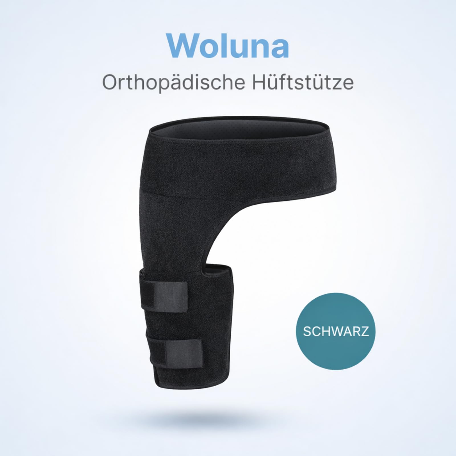 woluna TheraHip - mehr Stabilität, weniger Schmerz，Verstellbare Oberschenkelbandage für Hüftstütze, Kompressionsbandage für Männer und Frauen, ideale Hüftorthese zur Schmerzlinderung