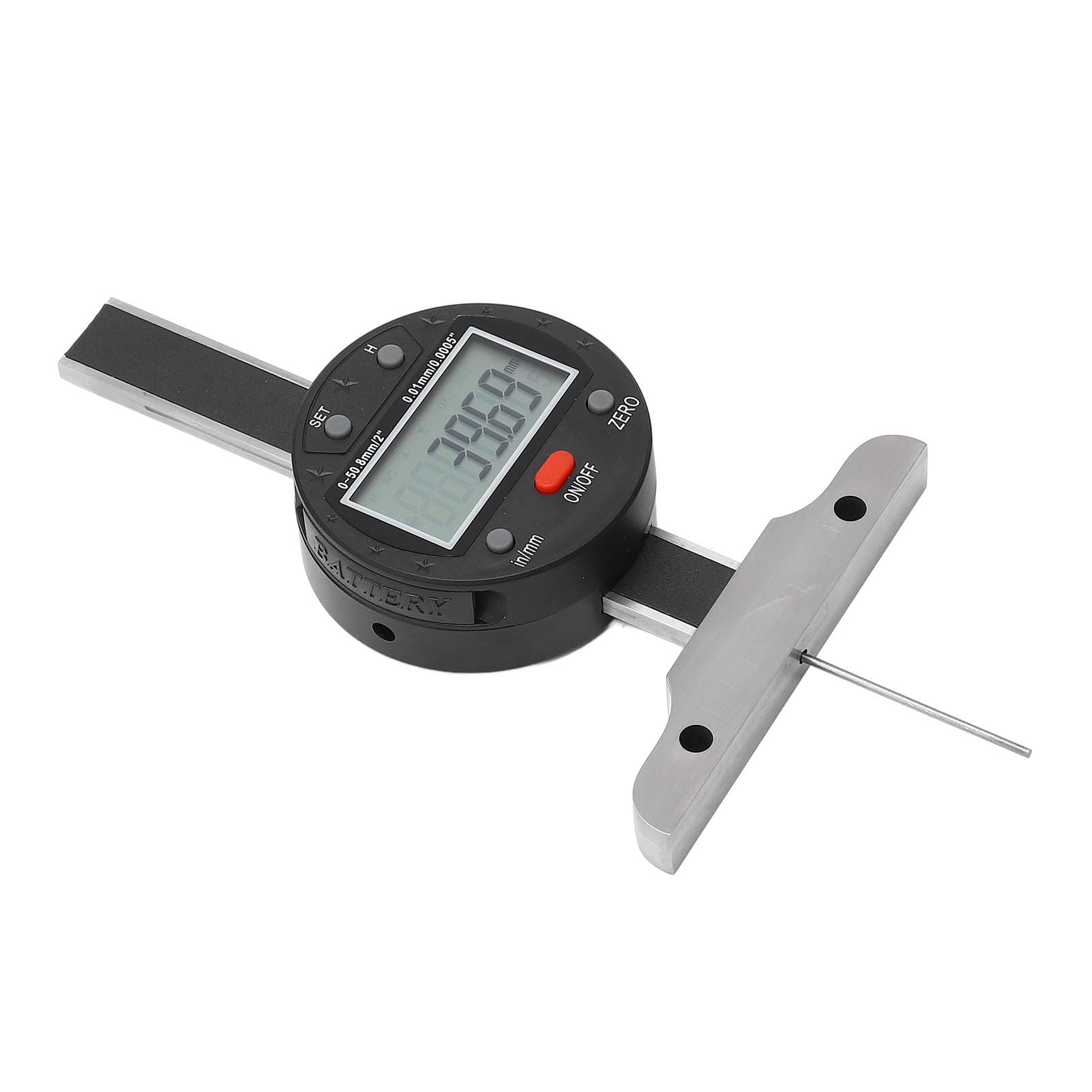 Medidor de profundidad digital Pantalla LCD de alta precisión Indicador de profundidad electrónico Herramienta de medición con interfaz de datos Acero de aleación de 0,508 mm