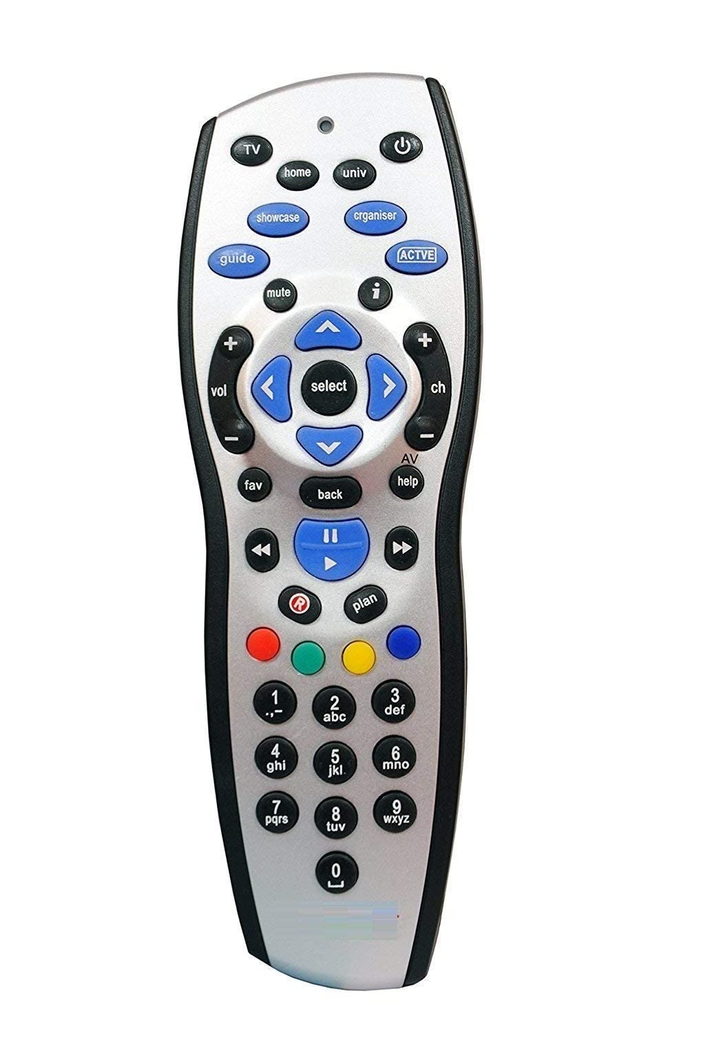 CellwallPRO® Remote Control Compatible for Tata Sky Tata Play HD+ Plus with Recording (Silver)