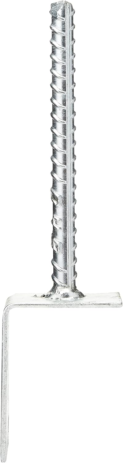 Gah-Alberts 214104 L-Shaped Post Stirrup with Concrete Base made from Ribbed Steel Hot-Dip Galvanised Width 80 mm