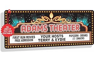 Personalized Cinema Sign with Custom Home Theater Marquee